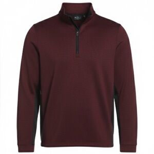 PGA Tour FIG NWT Micro Jacquard Quarter-Zip Pullover Sweater Fig